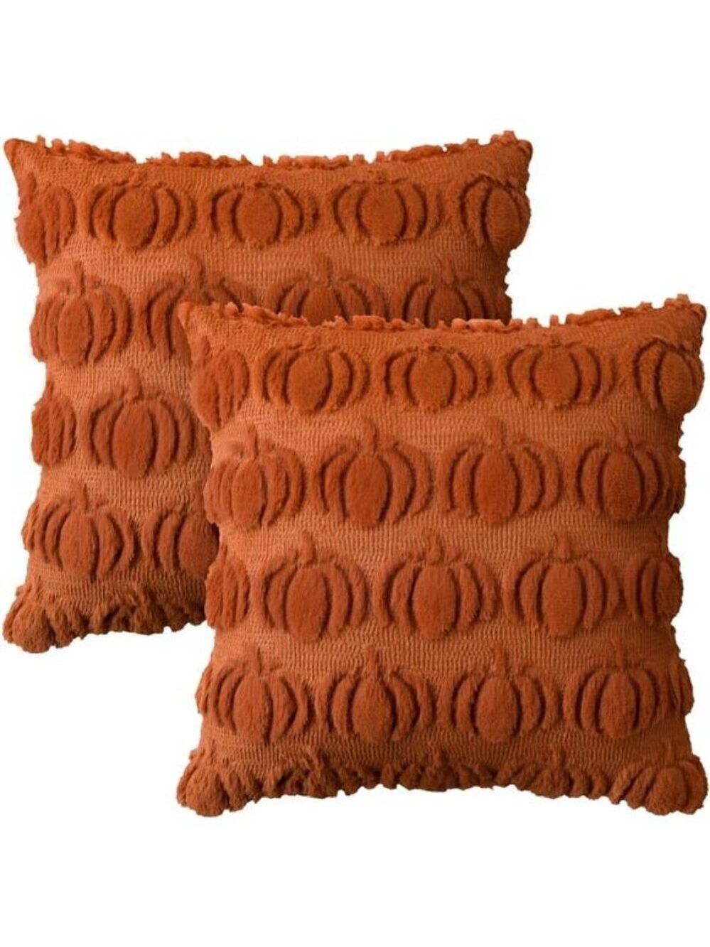 Fall Pumpkin Pillow Covers Set of 2 18x18 Inch Autumn Thanksgiving Throw Decor